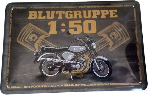 Blechschild 20x30 blutgruppe - blechschild,