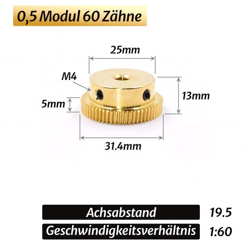 Modul bis 60 zähne - 0,5,