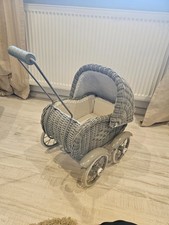 Korb Puppenwagen grau, als