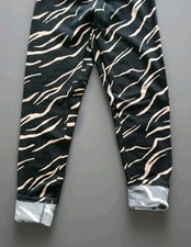 Damen Thermo Leggings Breiter Gummibund Schwarz/Braun Gr.XS Neu 