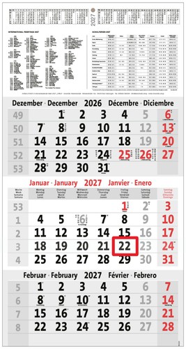 3-Monatskalender 2027