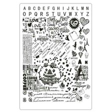 XXL Schrift Stamping Schablone Love Paris Buchstaben Stempelschablone #2