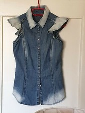 Miss Sixty Jeans Bluse mit Volant! Sehr sexy! Große M. Gebraucht