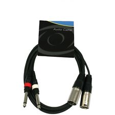 ADAPTER KABEL 2x  Klinke 6,3mm auf 2x XLR male 5m Signalkabel  Verstärker  NEU