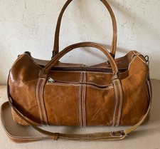 alte Vintage Reisetasche aus Leder 50 cm lang