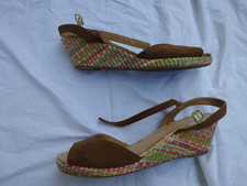 "Di Marzio" Peep Toes Keilabsatz Sandaletten Sandalen Gr. 42 Velourleder Neu !!!