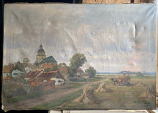 ::ADOLF RHEINERT *1879 -1958 DÜSSELDORFER SCHULE NIEDERRHEIN WIESEN MIT KIRCHE
