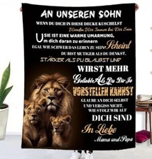 Persöhnliche Kuscheldecke Decke An unseren Sohn v Mama u Papa
