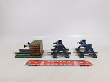 3x Märklin Spur 0 Blech Prellbock OHNE TAFEL Federpuffer 1x Mauerwerk #EC425-0,5