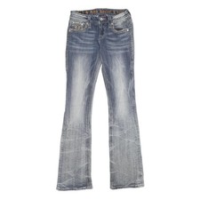 ROCK REVIVAL Damen Jeans blau Regular Bootcut Denim Medium W26 L34 detailliert