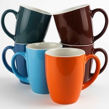 Kaffeetassen 6er Set Kaffeebecher Kaffee Tassen Becher Keramik Bunt 380ml