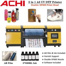A3 UV DTF Printer Varnish Transfer Sticker Printing Double XP600 Nozzle