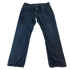 Levi's 501 Jeans 36 32 * dunkle Waschung blau verwaschene Baumwolle rot Lasche Knopfleiste