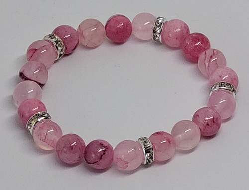 Naturstein perlen armband rosa - perlen,