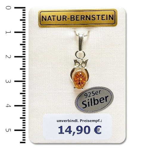 Bernstein anhänger eule - anhänger, 'eule'