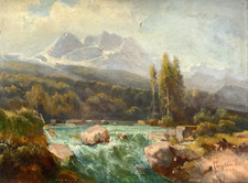 Antique oil painting probably