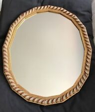 Wandspiegel mit Holzrahmen gold/rot, 16 eckig, sehr guter Zustand