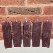 5x farbige Kerze, bordeaux