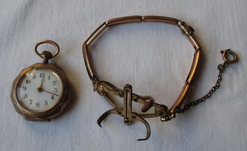 Goldene damen taschenuhr mit - goldene,