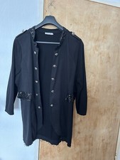 Made in Italy Blazer Military Look schwarz Pailletten Brosche Materialmix Gr. 5