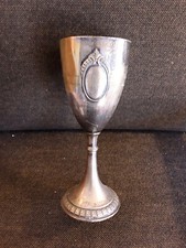 Pokal antik Messing versilbert