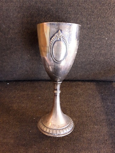 Pokal antik messing - pokal, versilbert