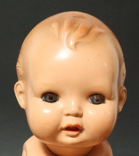 Alte Minerva Puppe Baby Minvervapuppe 36cm Puppen Puppenbaby Babypuppe Helm 36