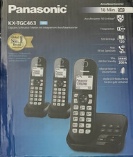 Panasonic KX-TGC463GB trio Schwarz schnuloses Festnetztelefon Anrufbeantworter