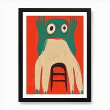 Frosch auf einem Stuhl