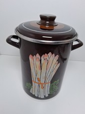Brauner Retro Kochtopf Spargeltopf mit Einsatz