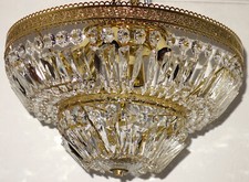 Wunderschöne Metall Bleikristall Plafonnier Kronleuchter, Lüster 6 Flammig