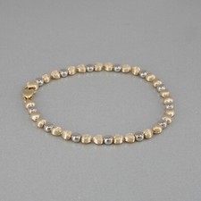 Herz Armband in 750/18k Gelbgold, Länge: 22,5 cm,  mattiert und poliert