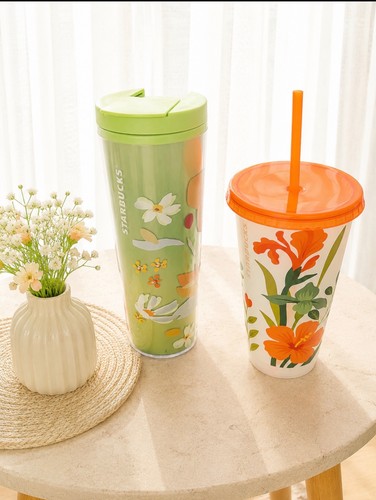 Starbucks tumbler floral - tumbler, green