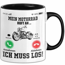 Mein Motorrad Ruft An... Ich Muss Los Tasse Geschenk Für Motorrad Biker Geschenk
