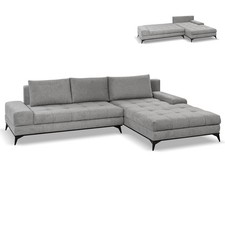 Ecksofa - grau - Liegefunktion