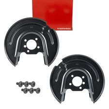 2x H+B Spritzblech Bremsscheibe + Schrauben für VW GOLF 7 A3 8V Q2 KAROQ hinten