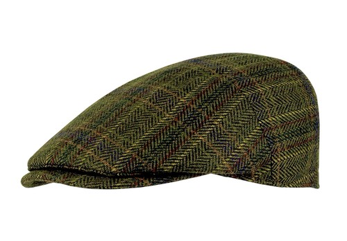 Schiebermütze tweed grün - schiebermütze,