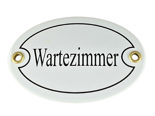 Türschild oval wartezimmer - oval,
