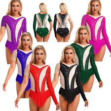 Damen Kostüm Klassisch Tanzbekleidung Funkeln Kleid Workout Eiskunstlauf Skaten