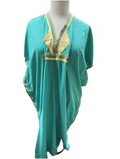 Kaftan Abaya Ägypten Hauskleid Arabien Marokko Tunesien Orient Grün Gelb