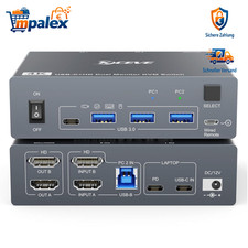 USB-C HDMI KVM Switch 2 PC 2