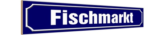 Holzschild 10x46 fischmarkt - holzschild,