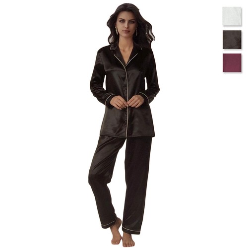 Damen satin pyjama lang - damen,