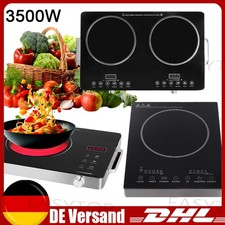 Doppel - Glaskeramik Kochfeld 3500 Watt Touch-Display Keramikherd Kochfeld Timer