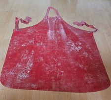 Latex Latzschürze Rot 100% Reines Latex Fetischschürze Neu Talkumiert 159x99 cm