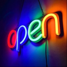 LED Schild Display Leuchtreklame Werbung Sign Neon GEÖFFNET Bar Open Reklame XXL