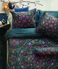 PIP Studio Perkal Bettwäsche 135x200 Il Ricamo darkblue Wende Blütenmeer Ornamen