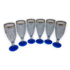 6 Biergläser Glas Blauer Fuß