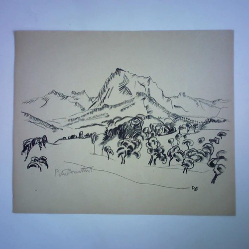 Landschaft steinzeichnung - landschaft,