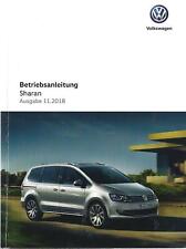 VW SHARAN 2 Betriebsanleitung 2018 2019 Bedienungsanleitung Handbuch Bordbuch BA